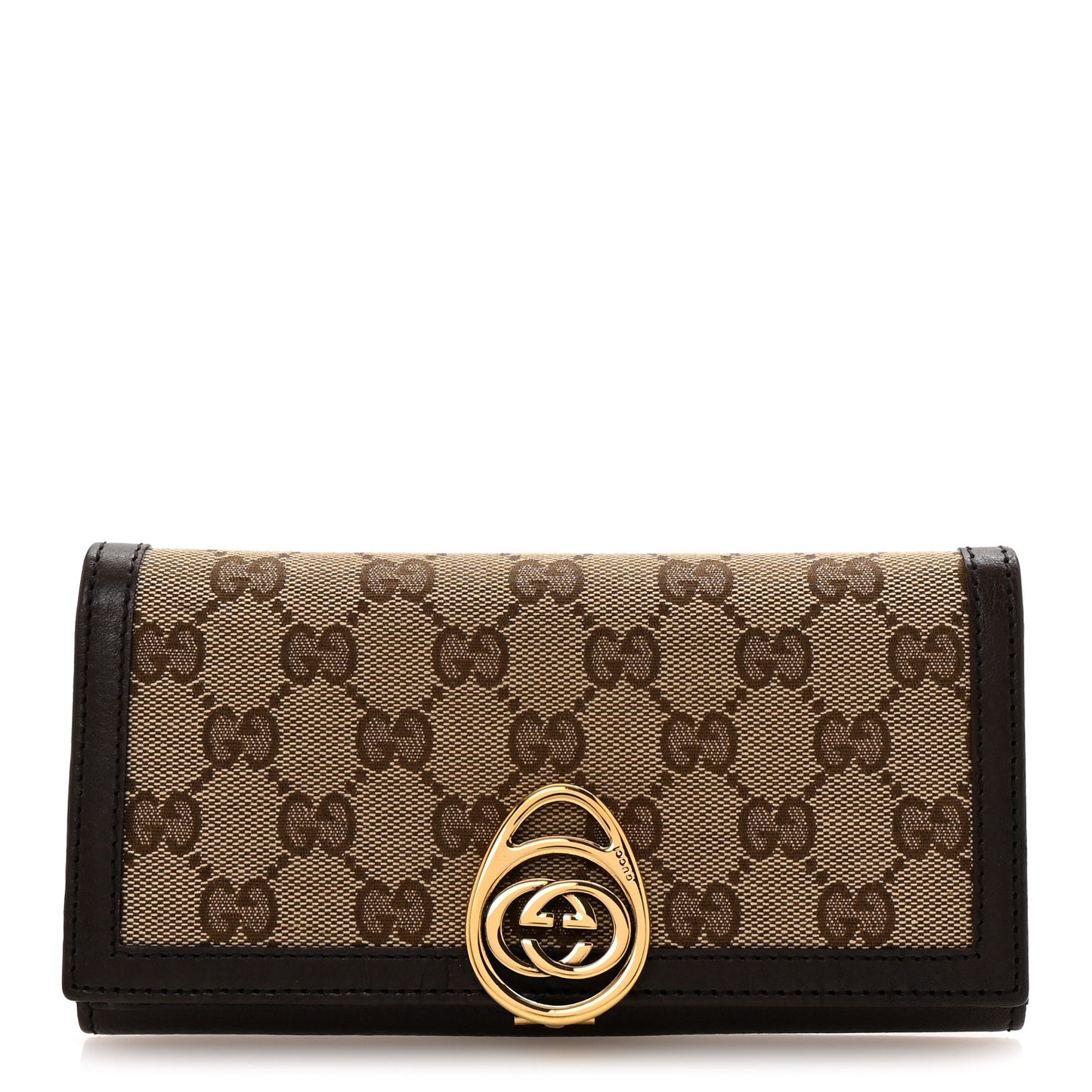 Monogram Interlocking GG Continental Wallet Dark Brown