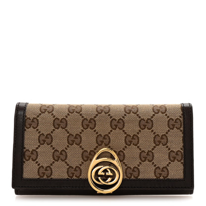 Gucci Monogram Interlocking GG Continental Wallet Dark Brown 1 of 7