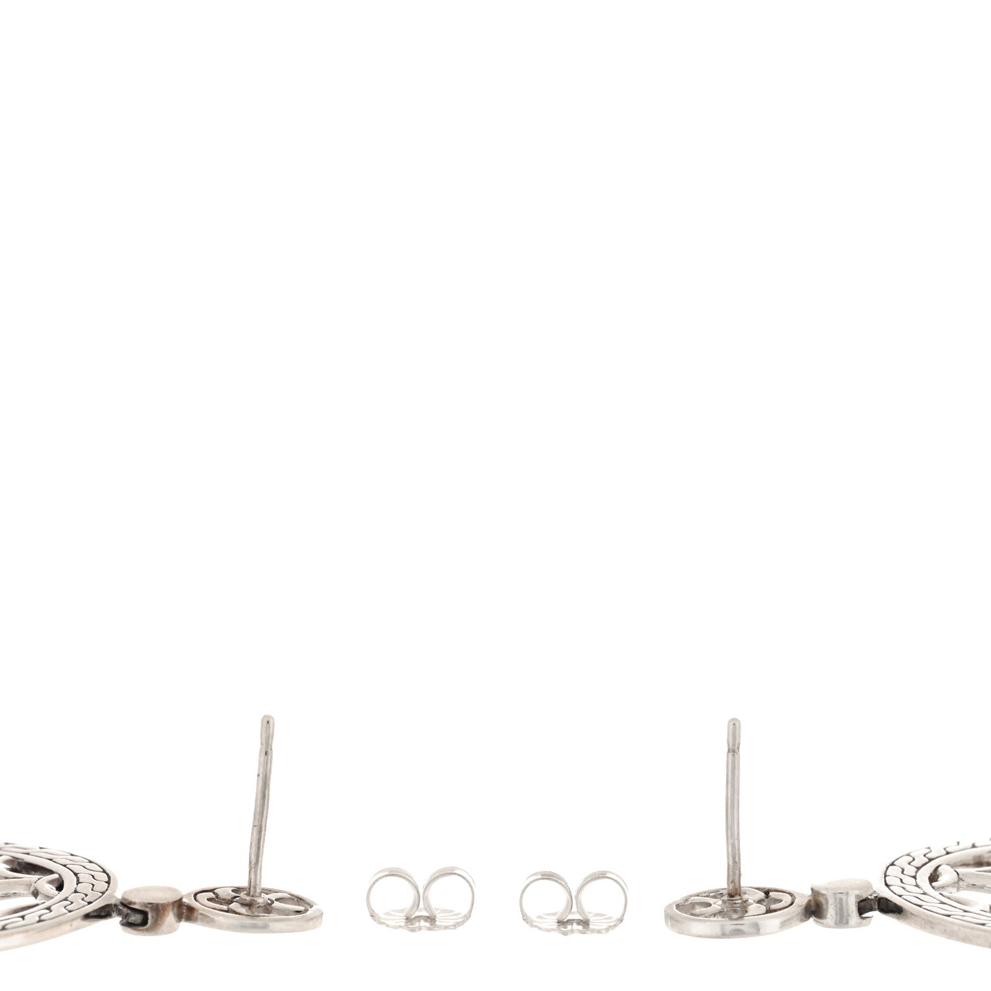 Sterling Silver 18K Yellow Gold Legends Naga Round Drop Earrings