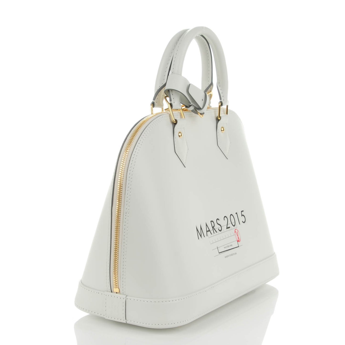 Smooth Calfskin Signature Alma PM White