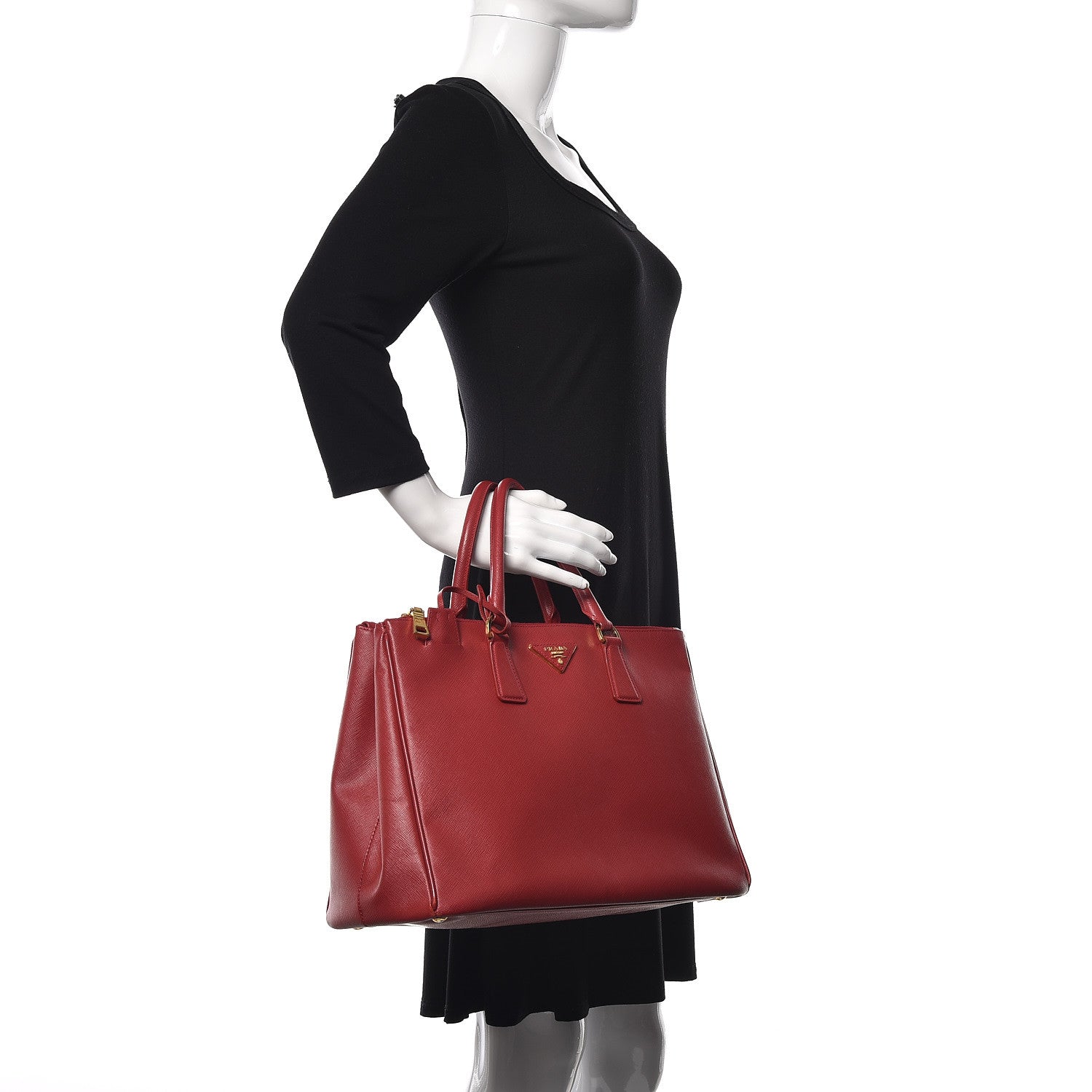 Prada Saffiano Lux Large Tote Fuoco 3 of 25