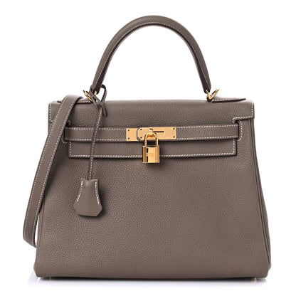 Hermes Togo Kelly Retourne 28 Etoupe 1 of 12
