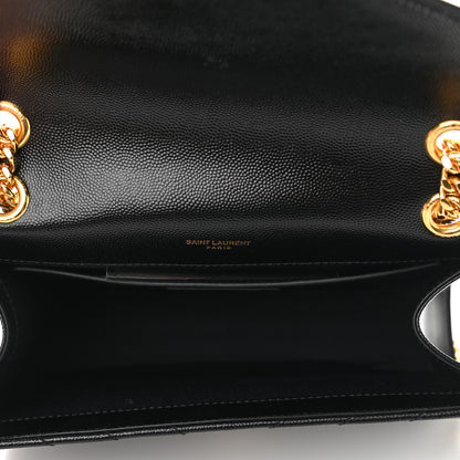 Saint Laurent Grain De Poudre Matelasse Chevron Medium Monogram Satchel Black 5 of 11