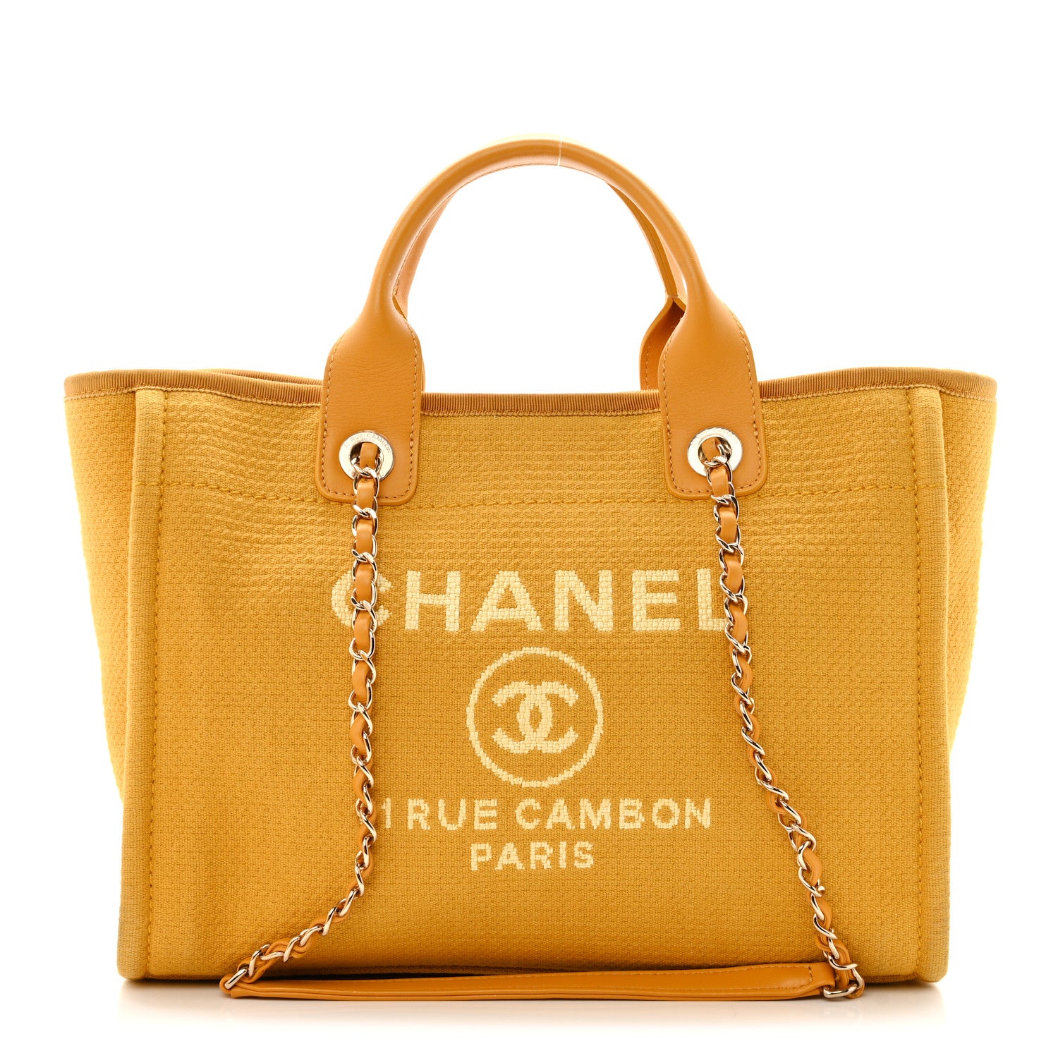 Chanel Mixed Fibers Small Deauville Tote Yellow 1 of 17