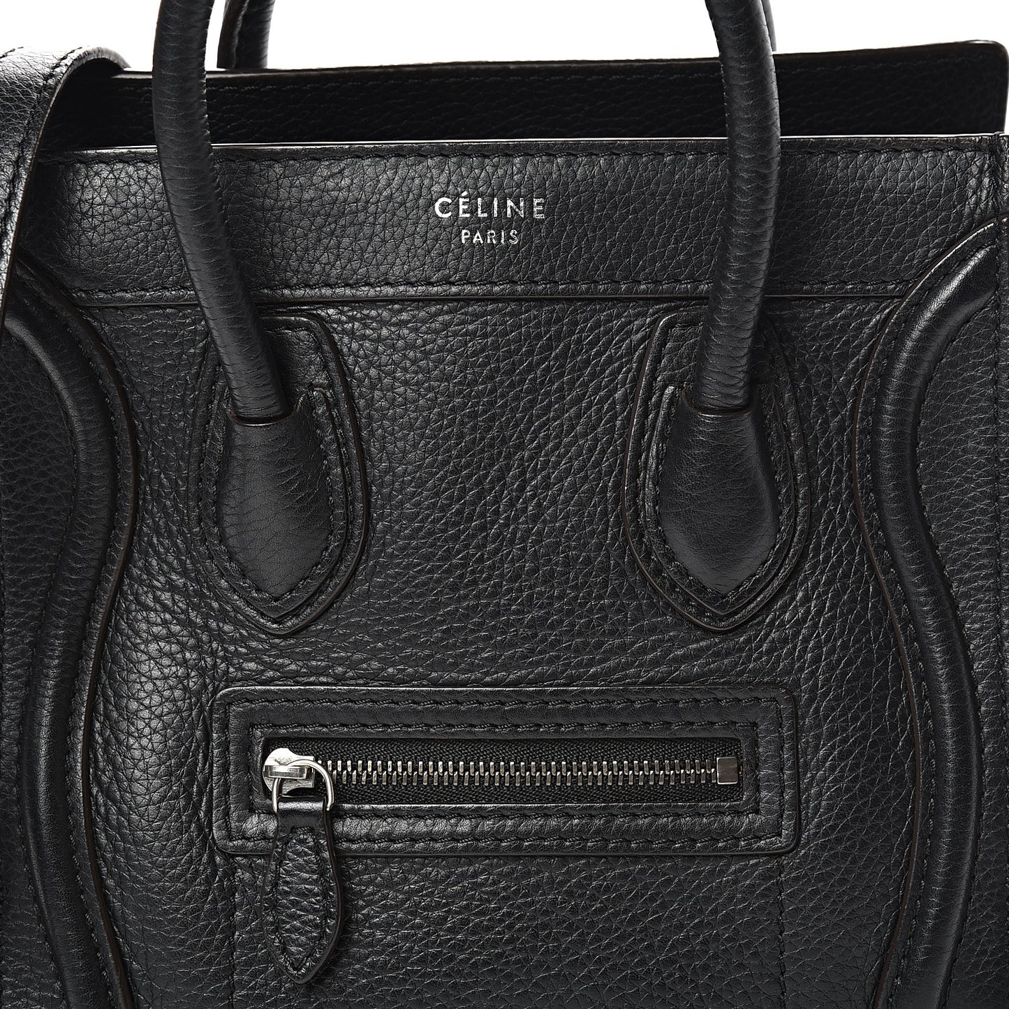 Drummed Calfskin Nano Luggage Black