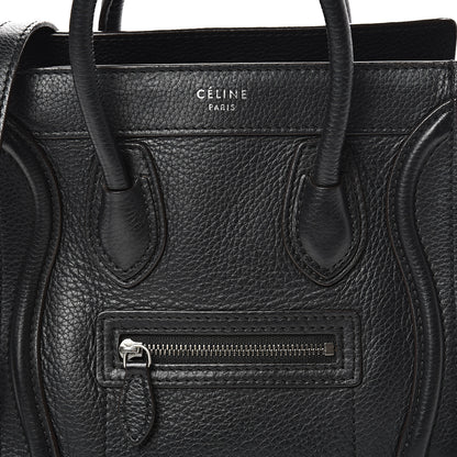 Celine Drummed Calfskin Nano Luggage Black 7 of 11