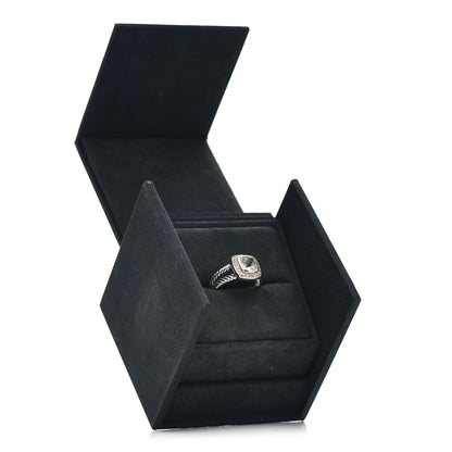 David Yurman Sterling Silver Diamond Prasiolite 7mm Petite Albion Ring 52 6 6 of 6