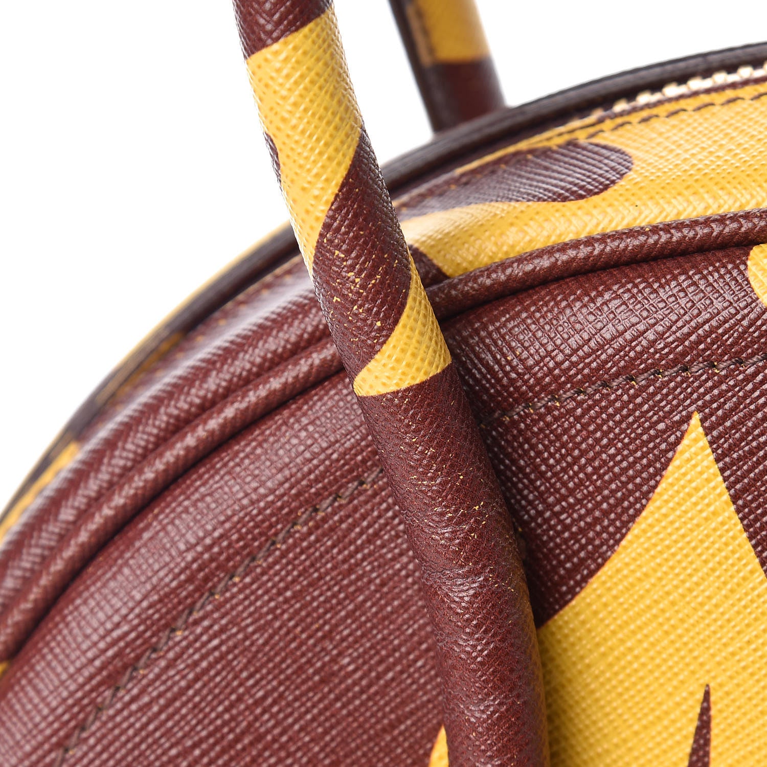 Prada Saffiano Hibiscus Print Bowling Bag Zafferano 16 of 16