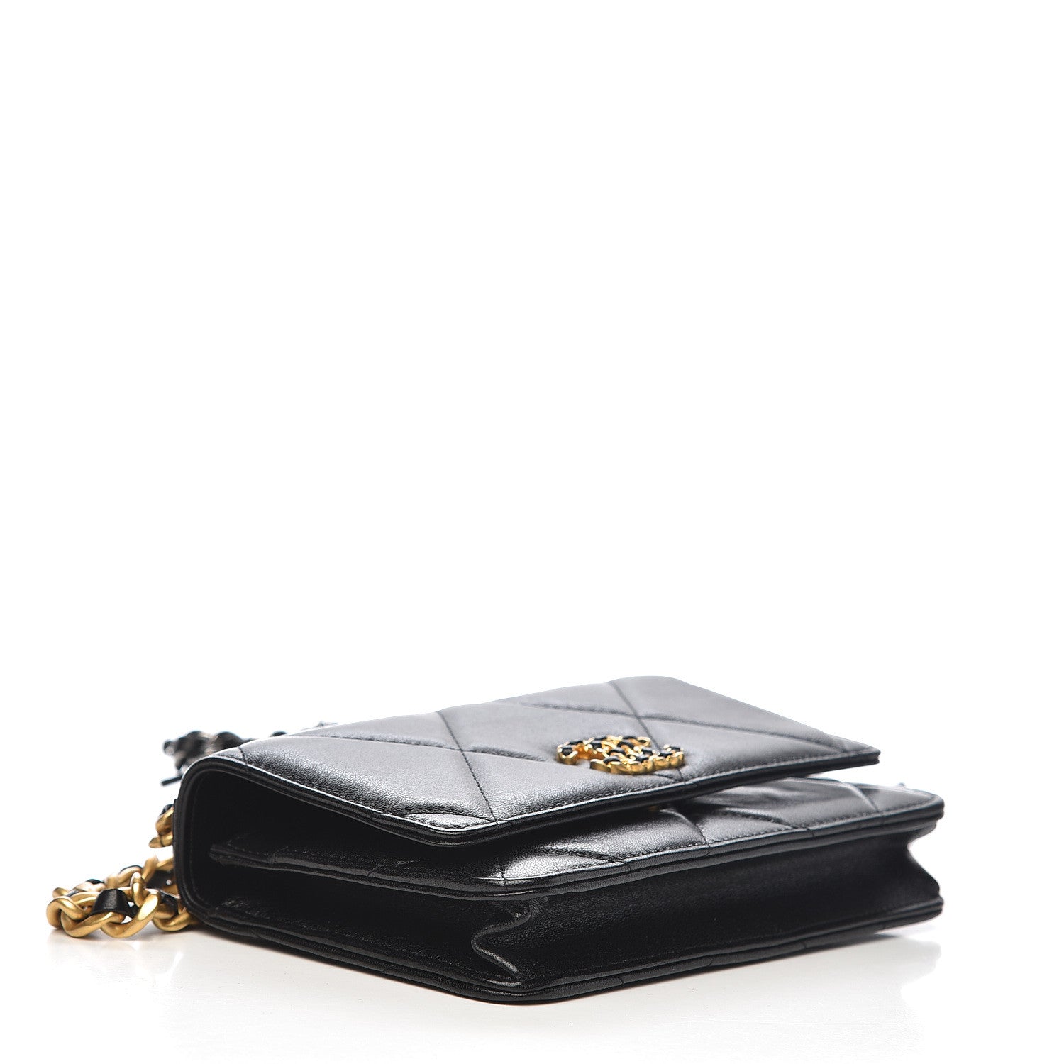 Chanel Goatskin Quilted 19 Wallet On Chain WOC Black 4 of 12