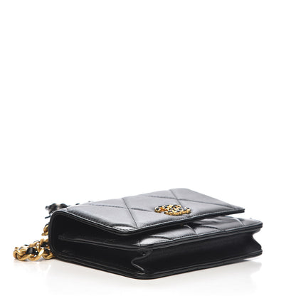 Chanel Goatskin Quilted 19 Wallet On Chain WOC Black 4 of 12