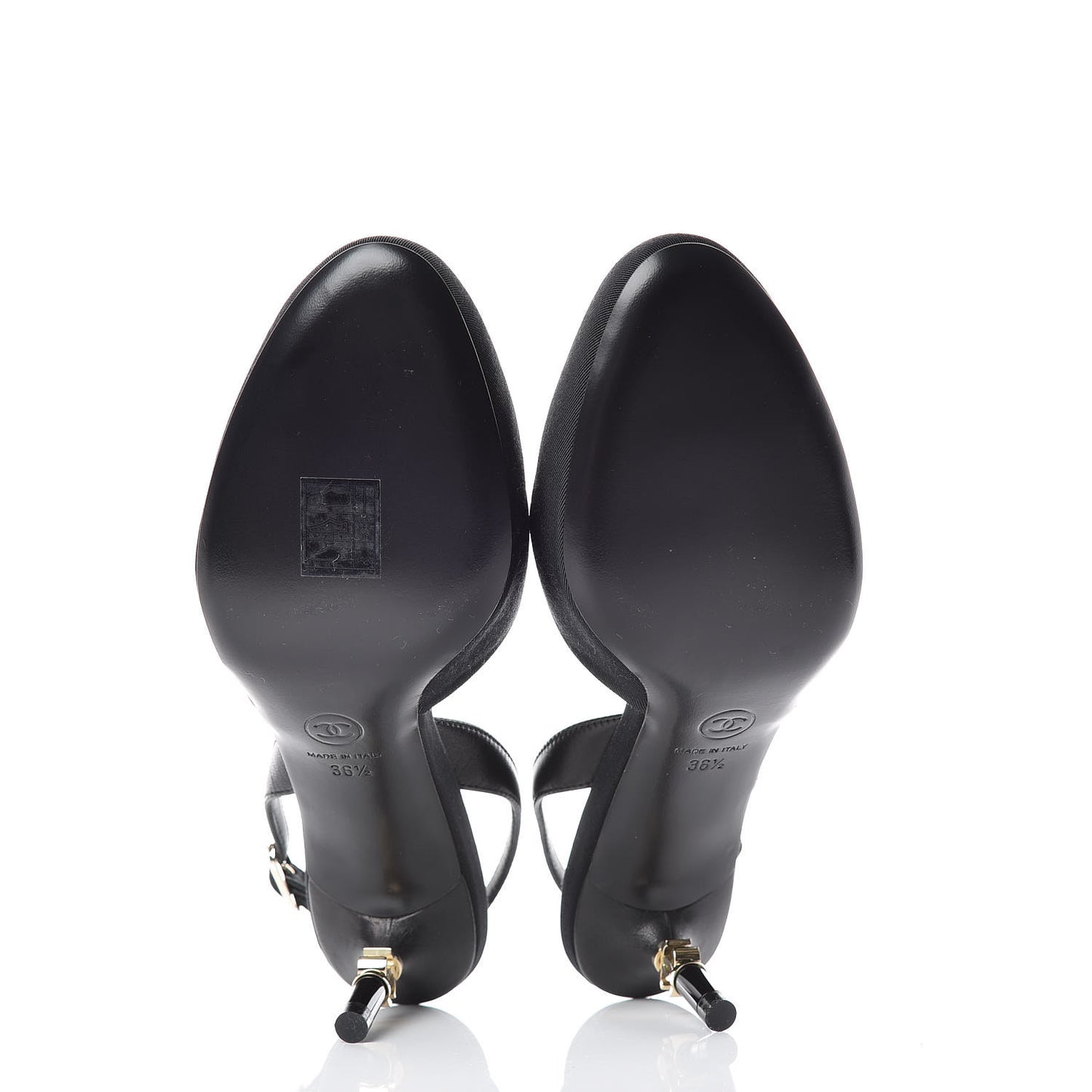 Lambskin Grosgrain CC Slingback Pumps 36.5 Black