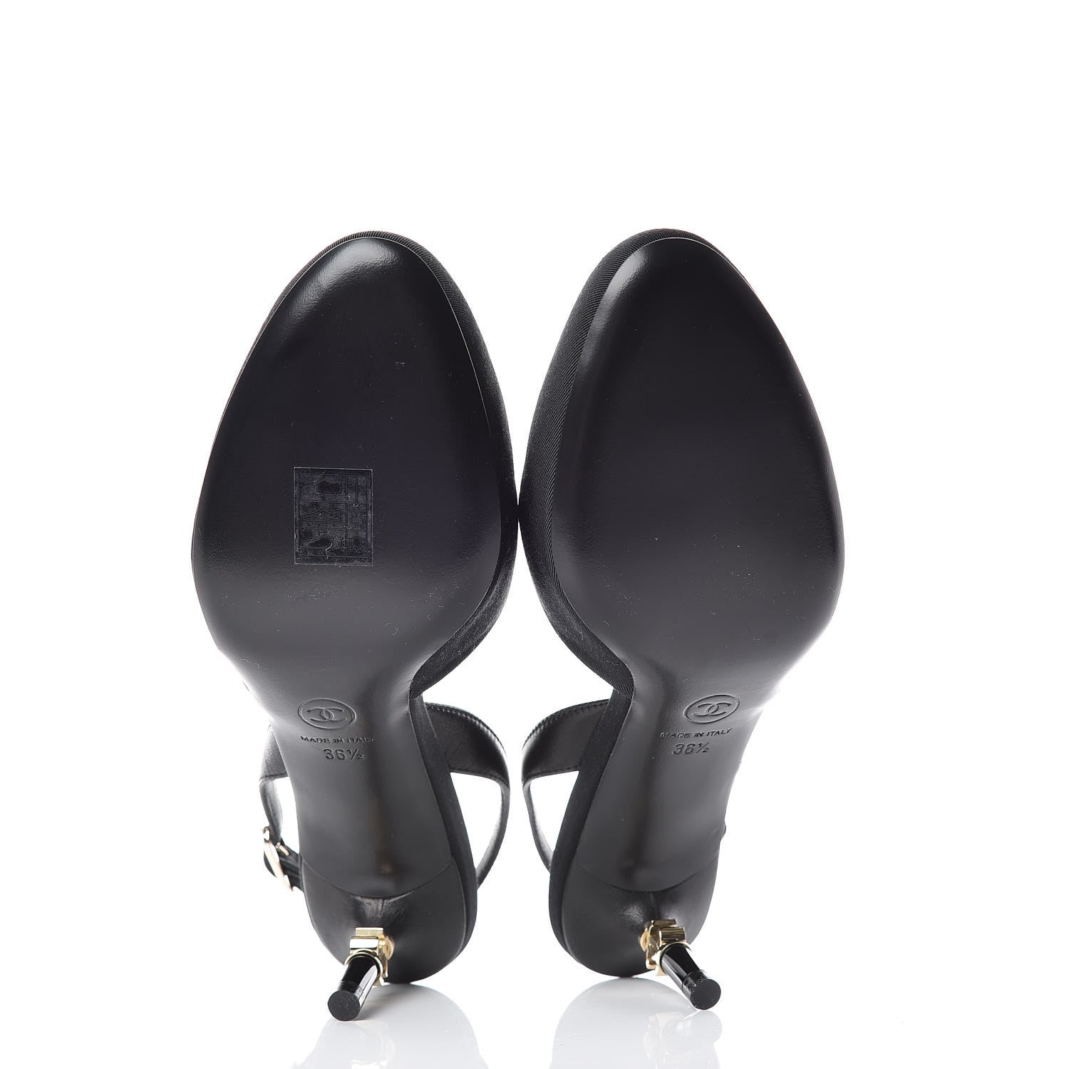 Chanel Lambskin Grosgrain CC Slingback Pumps 36.5 Black 5 of 8