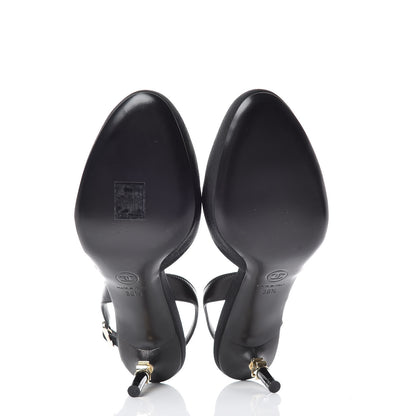 Chanel Lambskin Grosgrain CC Slingback Pumps 36.5 Black 5 of 8