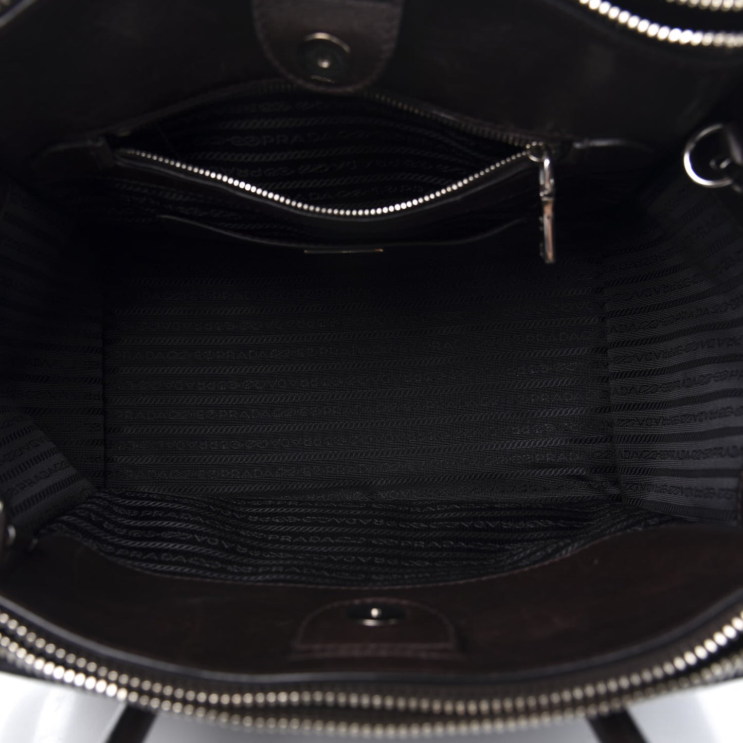 Glace Calf Twin Pocket Tote Black