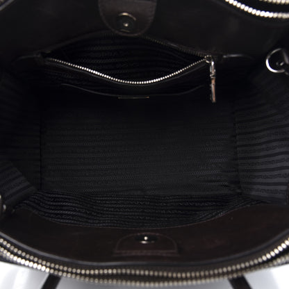 Prada Glace Calf Twin Pocket Tote Black 5 of 16