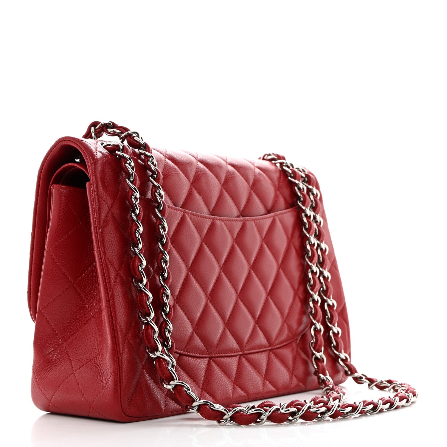Chanel Caviar Quilted Jumbo Double Flap Dark Red 2 of 10
