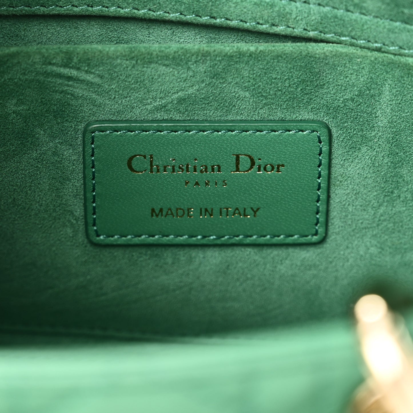 Lambskin Cannage Medium Lady D-Joy Green