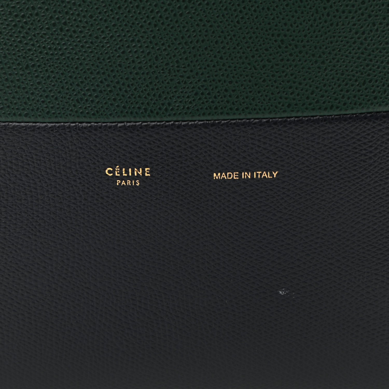 Celine Grained Calfskin Small Vertical Bi-Cabas Dark Green Black 6 of 9