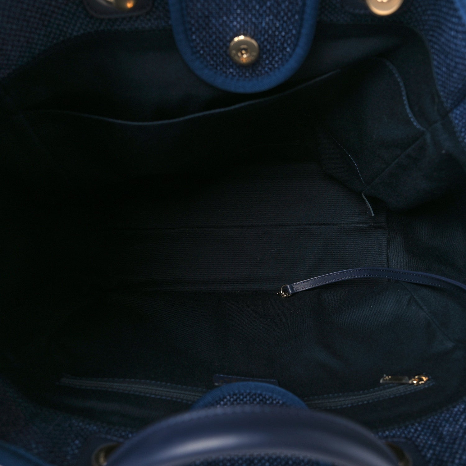 Chanel Woven Straw Raffia Medium Deauville Tote Navy 4 of 9