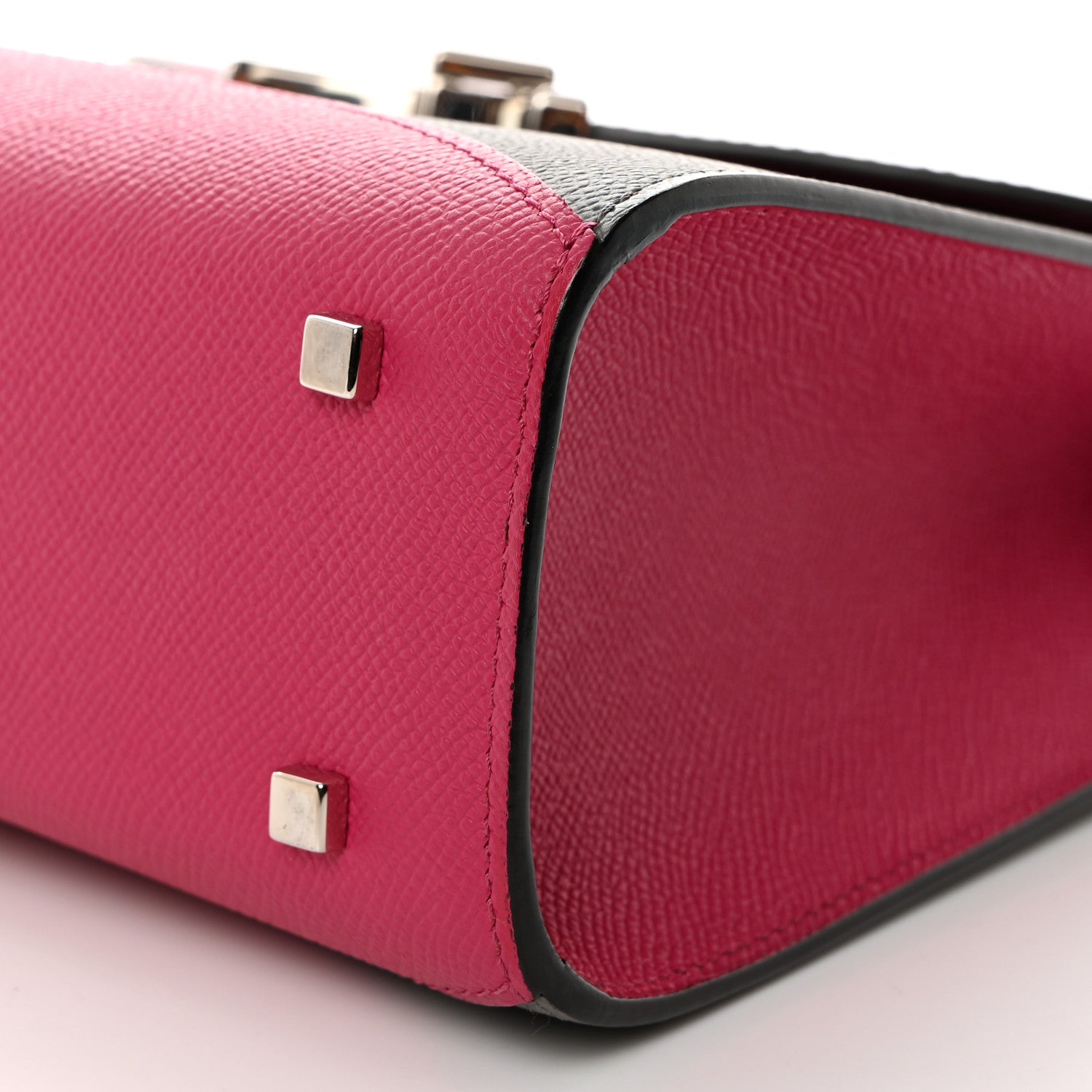 Moynat Carat Calfskin Bicolor Gabrielle PM Fuchsia Tourterelle 9 of 9