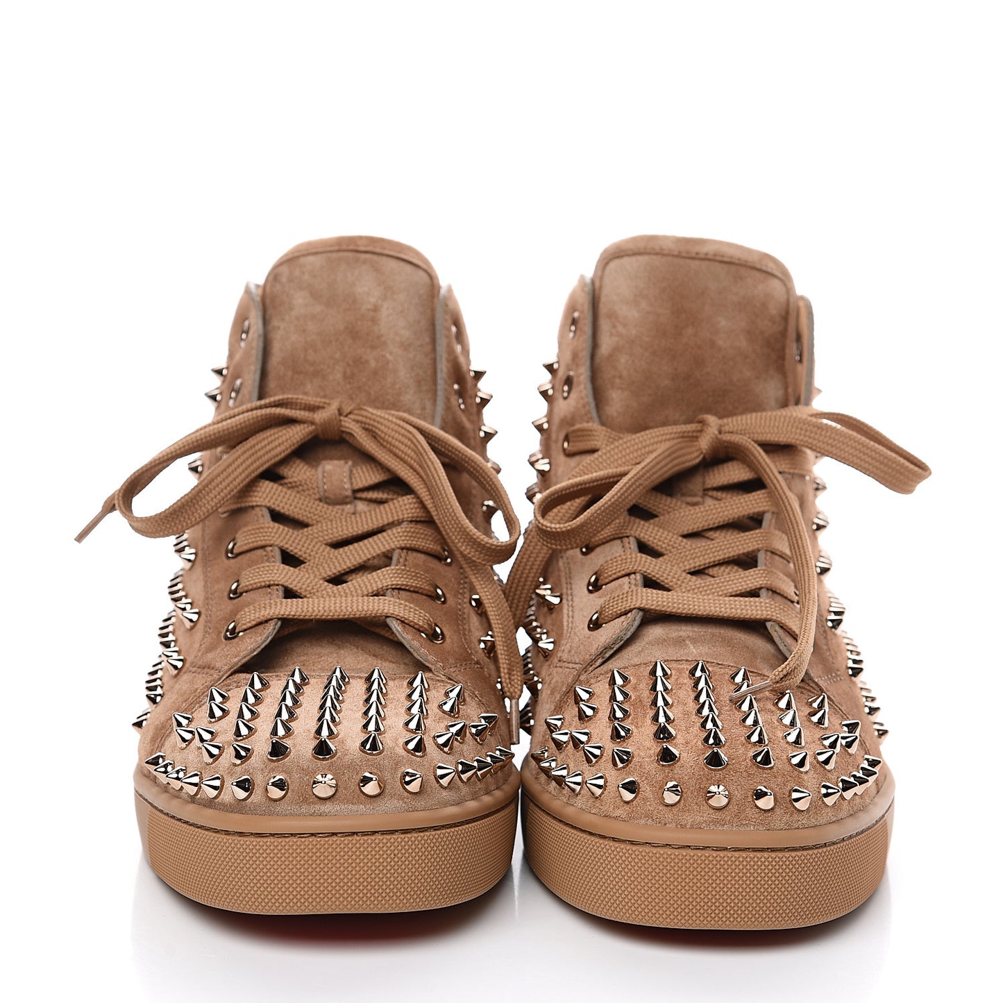 Veau Velours Mens Louis Spikes Flat Sneakers 46 Colombe