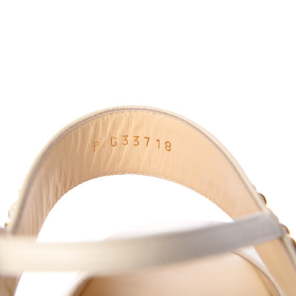 Chanel Lambskin CC Chain Sandals 39 Ivory 8 of 9