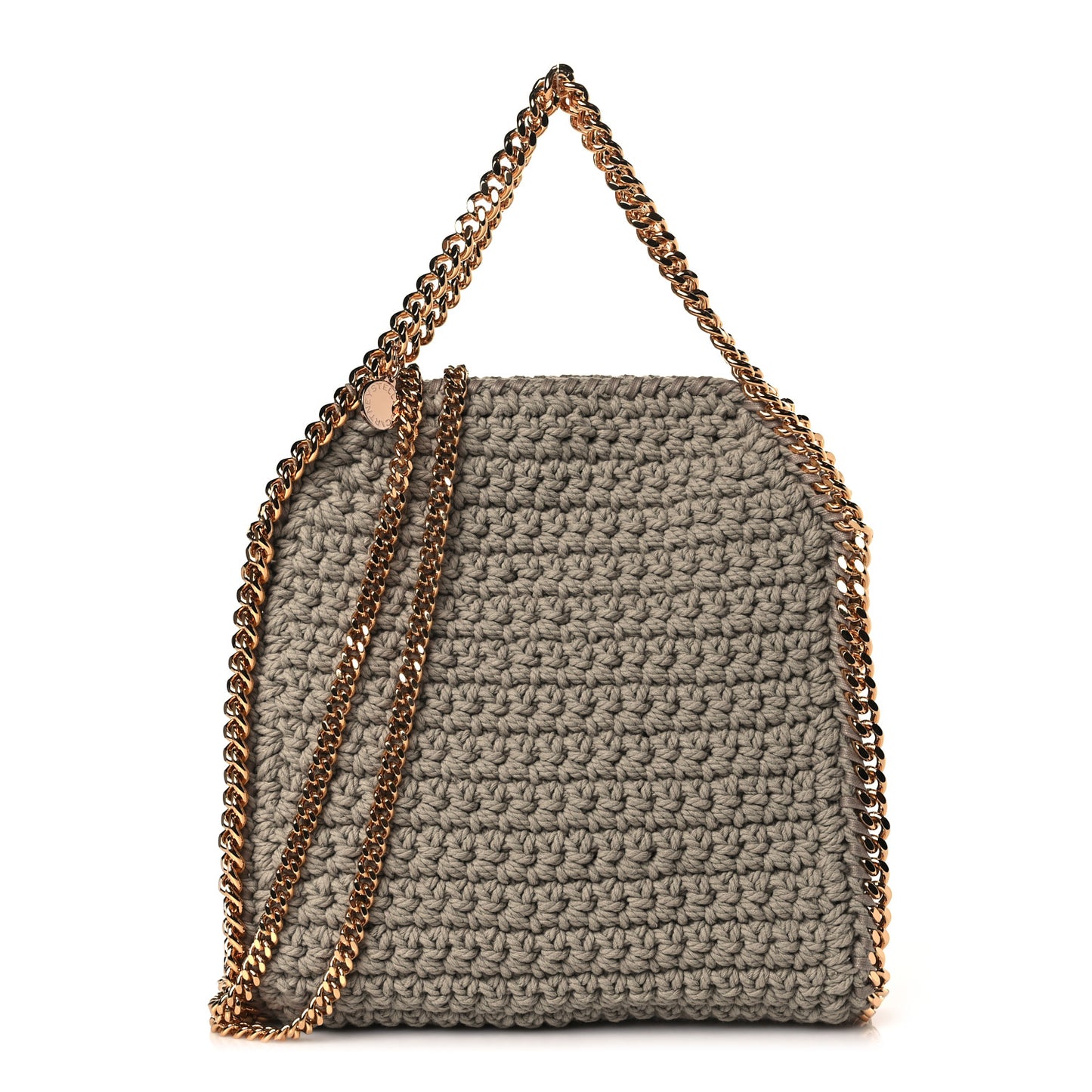 Cotton Crochet Mini Falabella Tote Taupe
