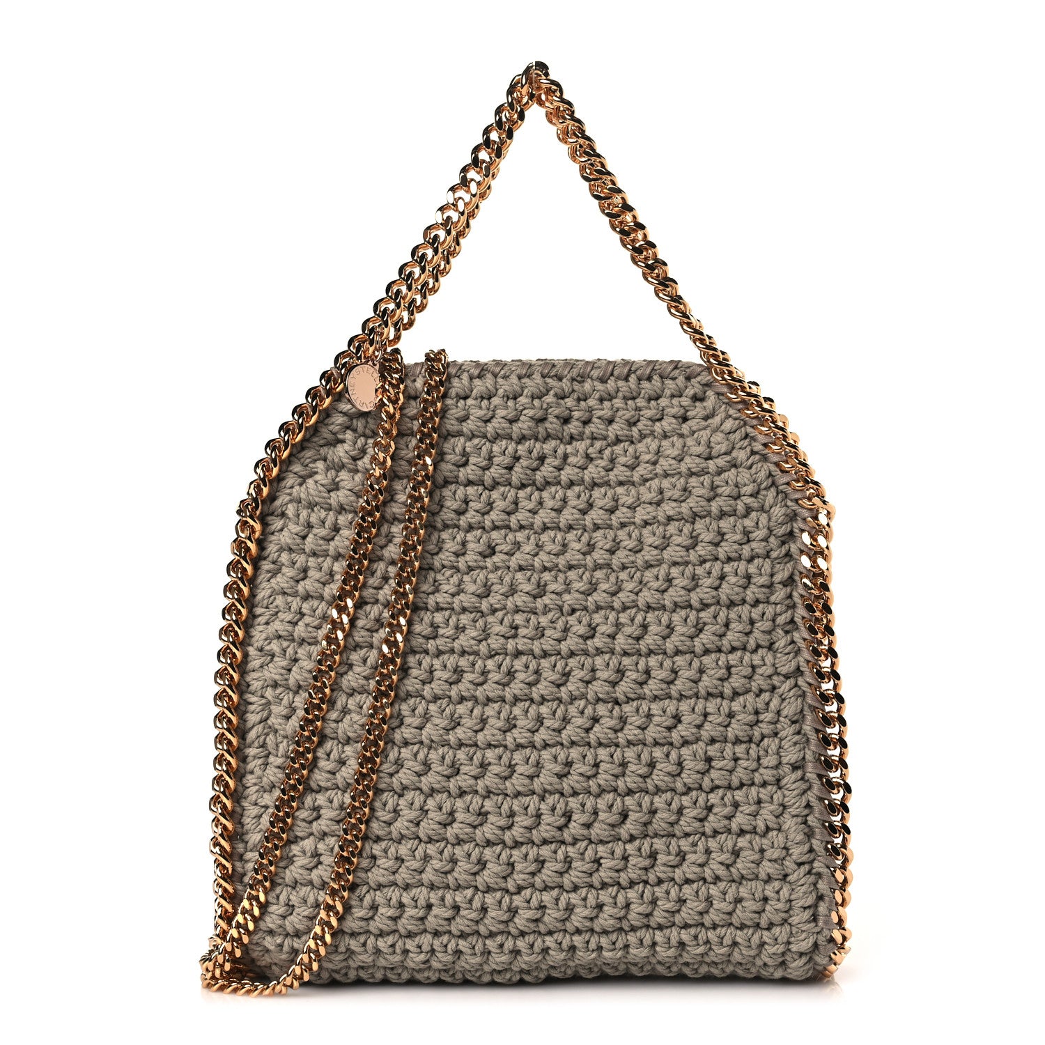 Stella McCartney Cotton Crochet Mini Falabella Tote Taupe 1 of 8