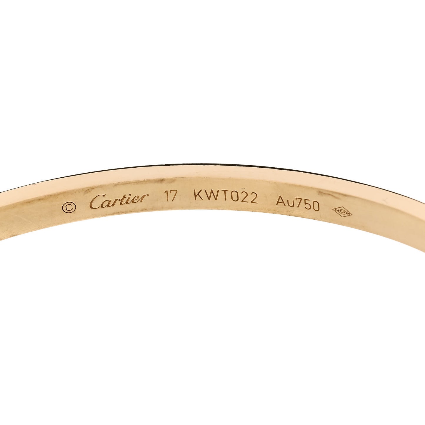 18K Yellow Gold Small LOVE Bracelet 17