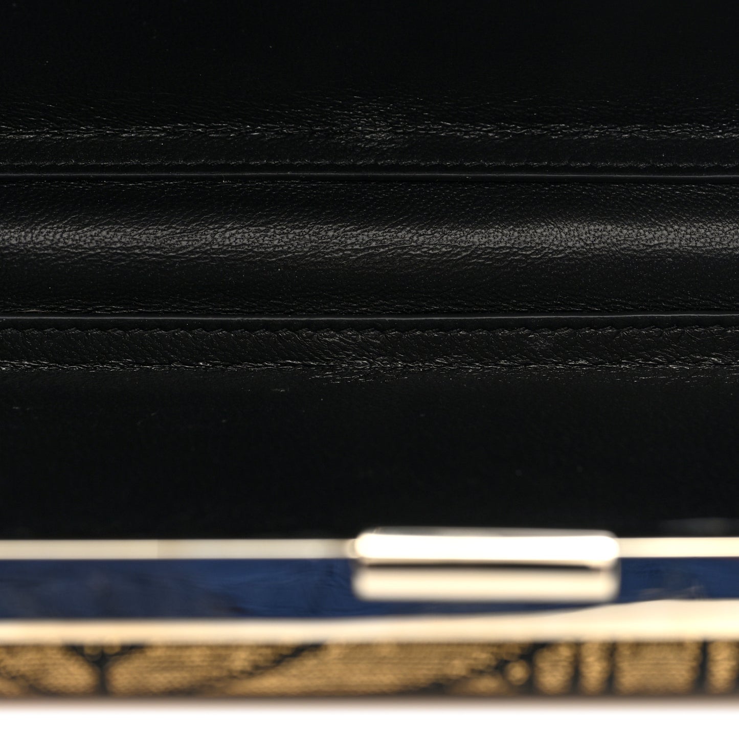 Canvas Geometric Metal Box Clutch Black