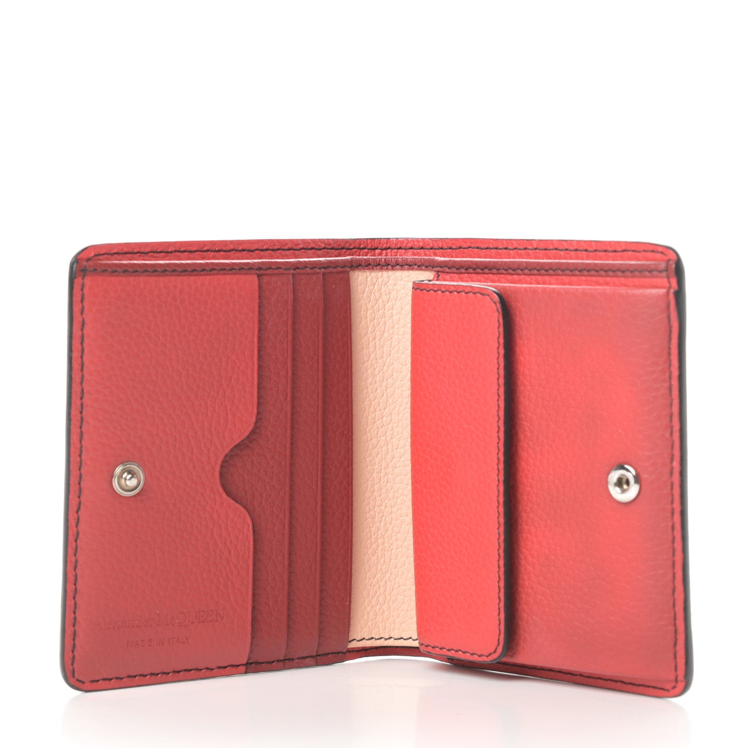 Alexander McQueen Calfskin Skull Short Flap Wallet Pink 5 of 10