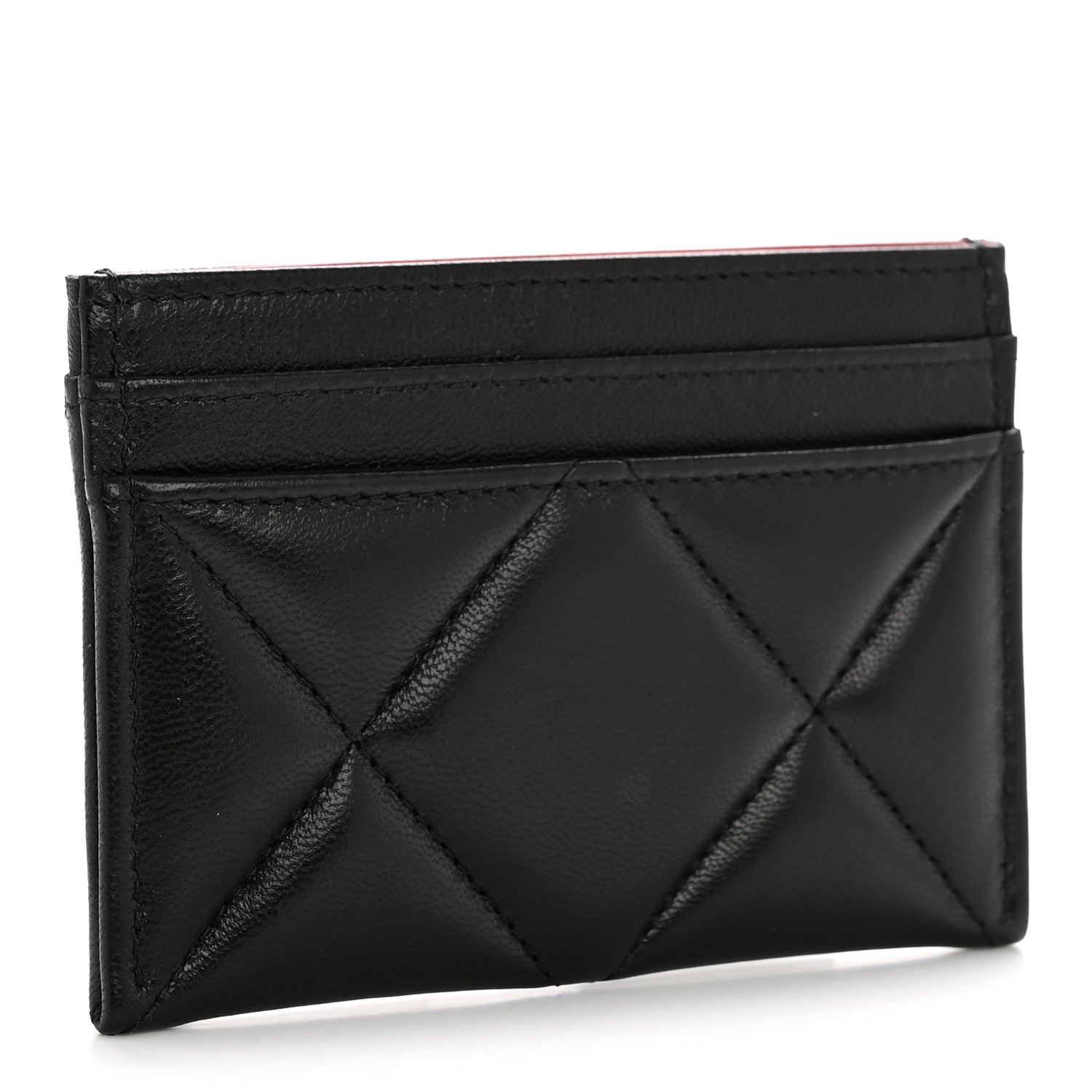 Chanel Lambskin Quilted Chanel 19 Card Holder Black 3 of 10