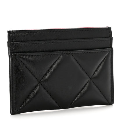 Chanel Lambskin Quilted Chanel 19 Card Holder Black 3 of 10