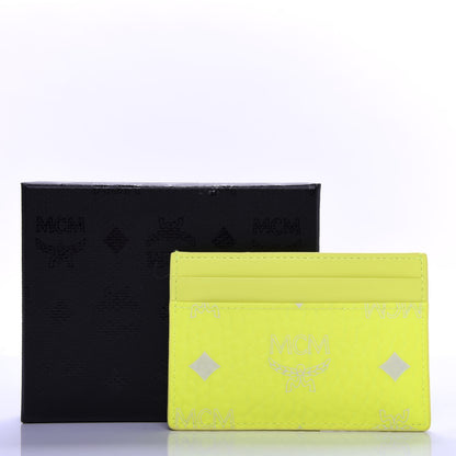 MCM Visetos Card Case Neon Yellow 7 of 7