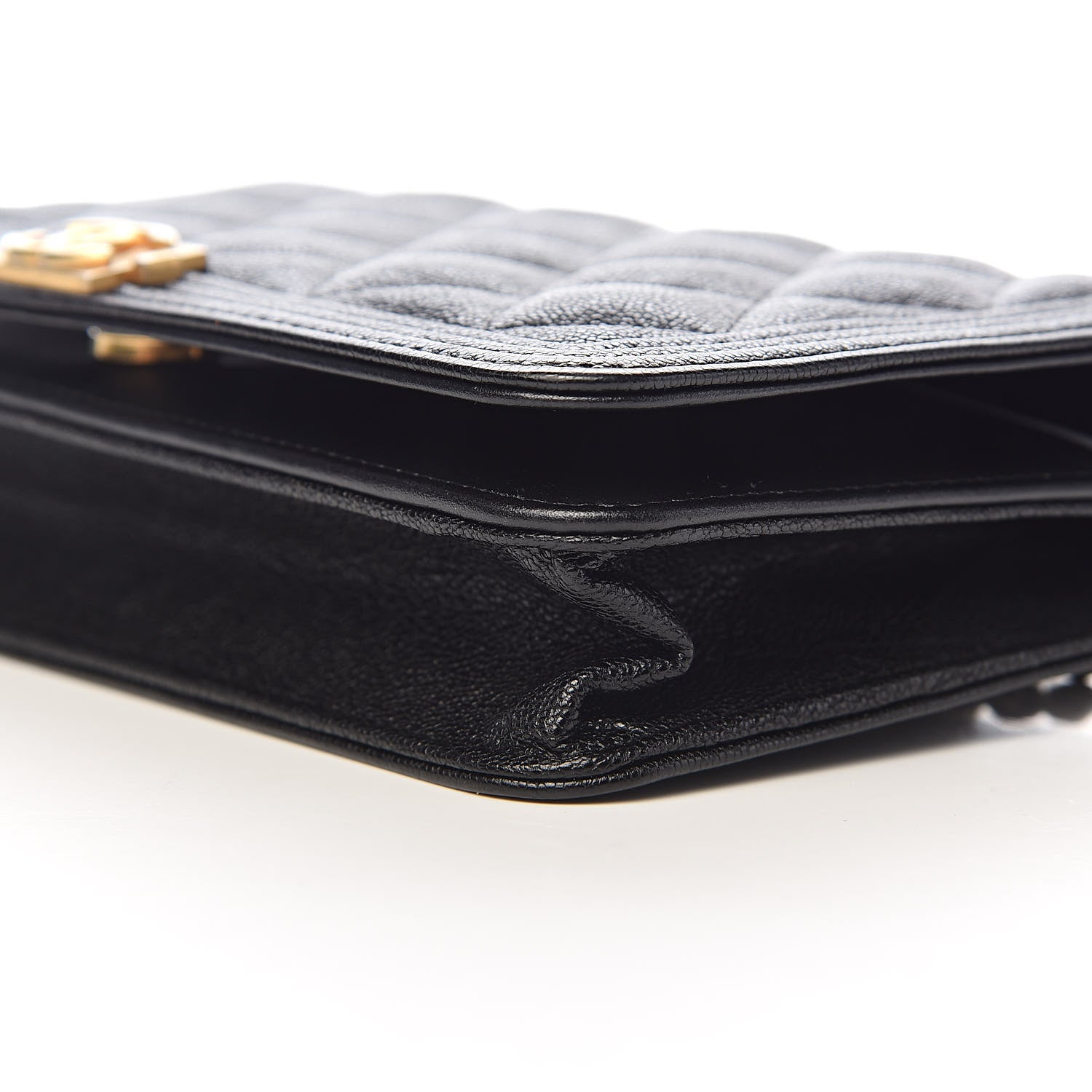 Chanel Caviar Quilted Boy Wallet On Chain WOC Black 9 of 12