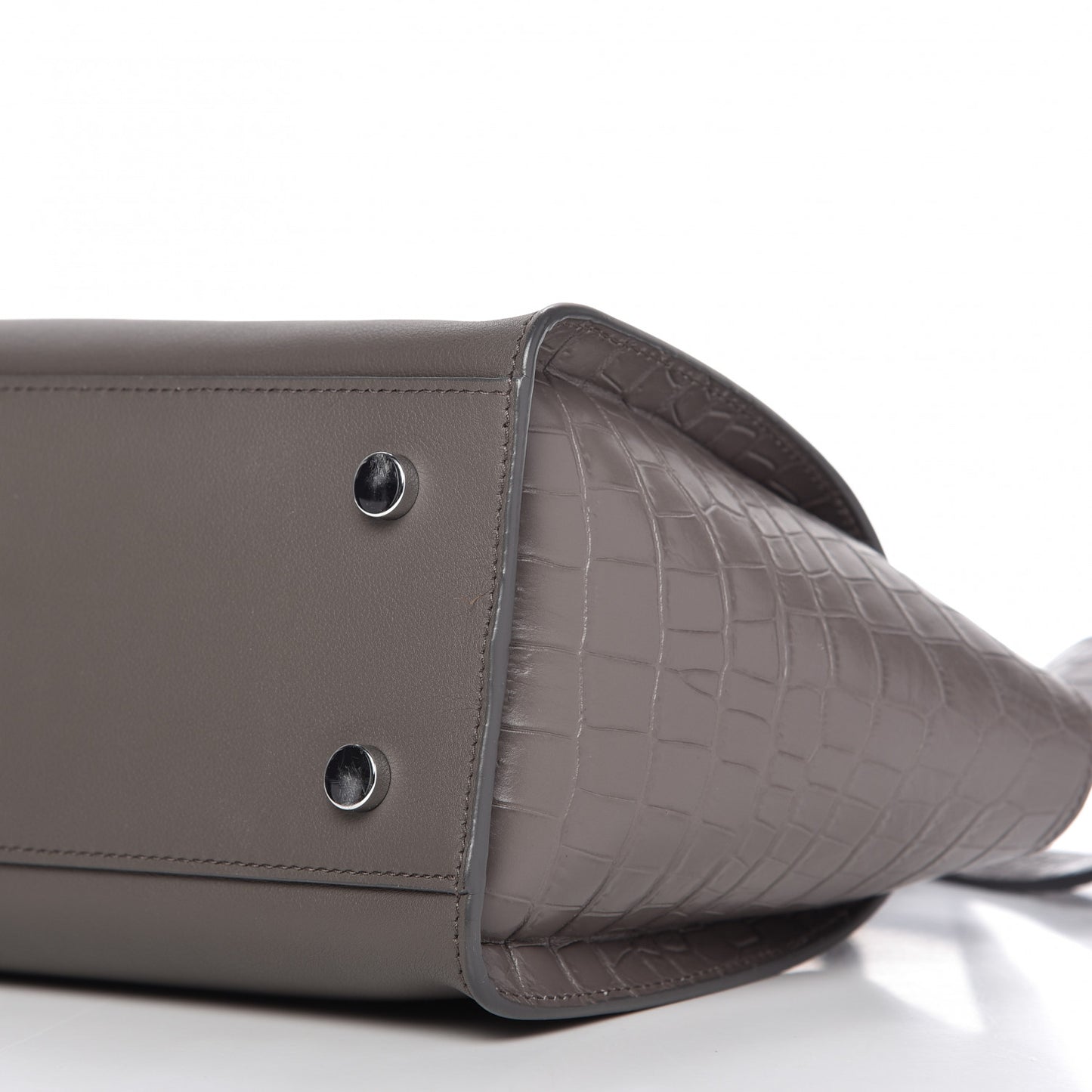 Smooth Calfskin Crocodile Embossed Baby Monogram Downtown Cabas Earth