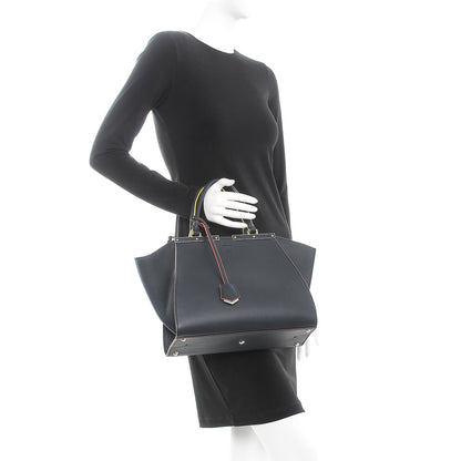 Fendi Vitello Dolce Century Petite 3Jours Tote Blue Notte 2 of 12