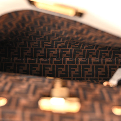 Fendi Vitello Seta Suede FF Mini Peekaboo Iconic Satchel Uovo Sigaro Marrone 5 of 11