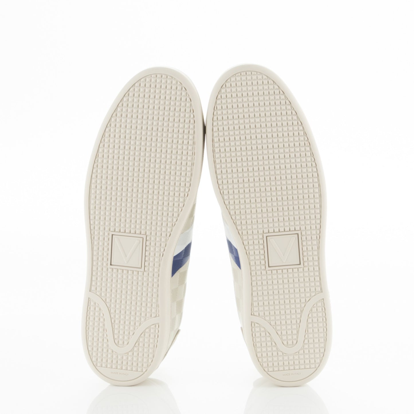 Calfskin Damier Embossed Frontrow Sneakers 11 Creme