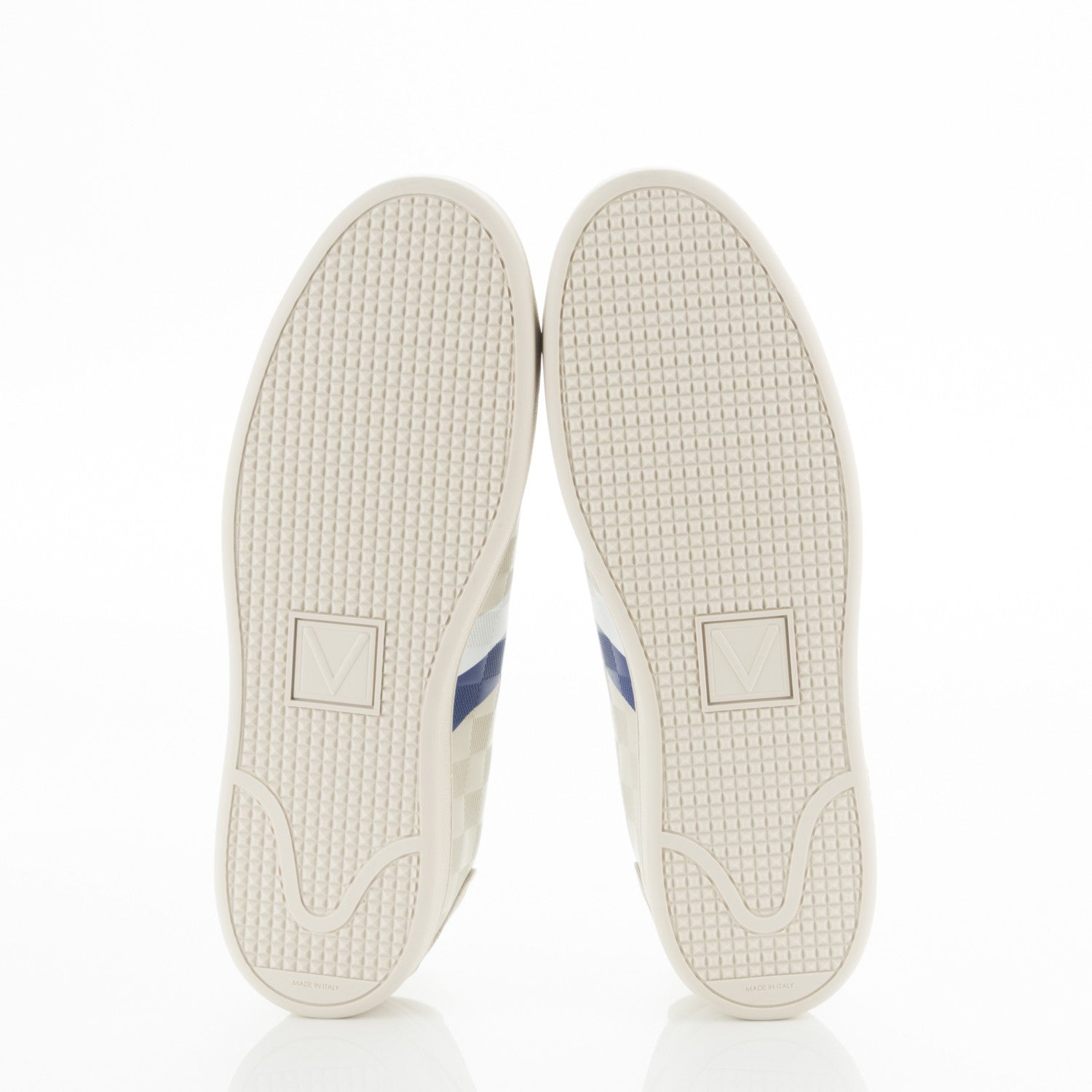 Louis Vuitton Calfskin Damier Embossed Frontrow Sneakers 11 Creme 5 of 8