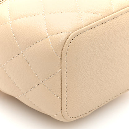 Chanel Caviar Quilted Tiny CC Mini Vanity Case With Chain Light Beige 10 of 12