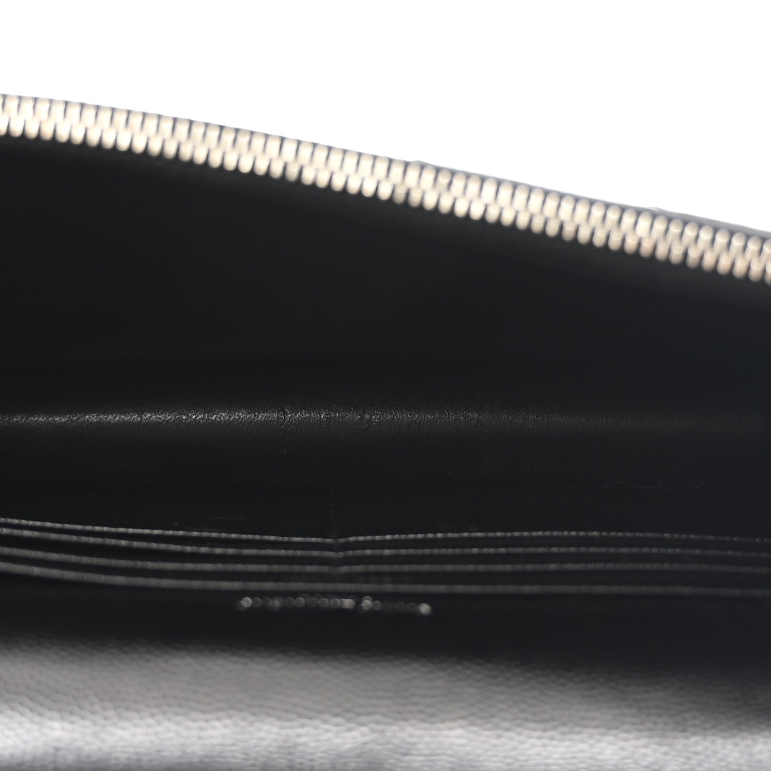 Saint Laurent Grain De Poudre Matelasse Chevron Monogram Envelope Chain Wallet Black 5 of 10