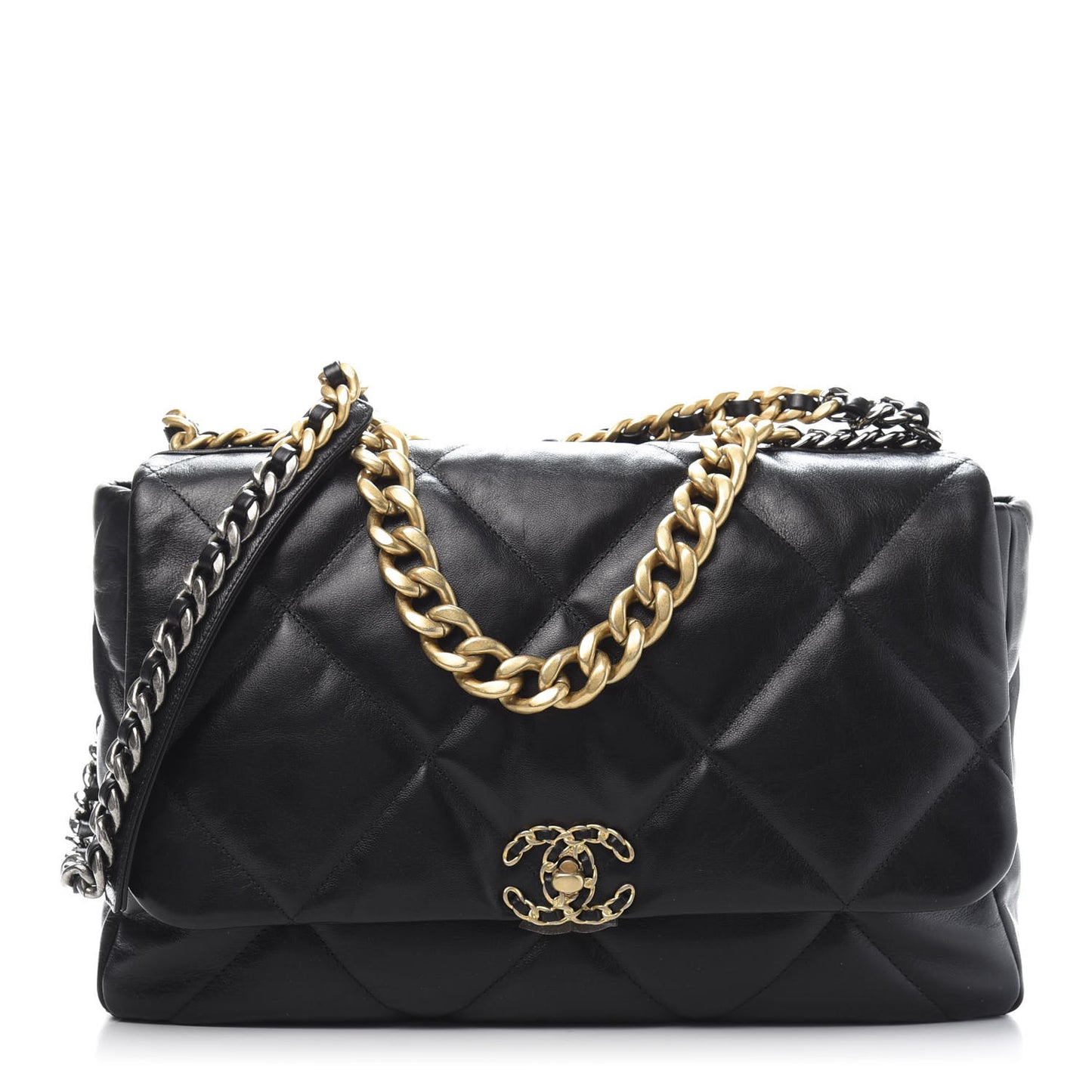 Goatskin Quilted Maxi 19 Flap Black