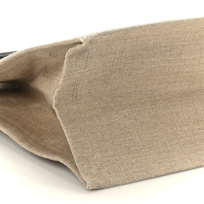 Saint Laurent Linen Calfskin Small Rive Gauche Tote Greggio Natural 8 of 9