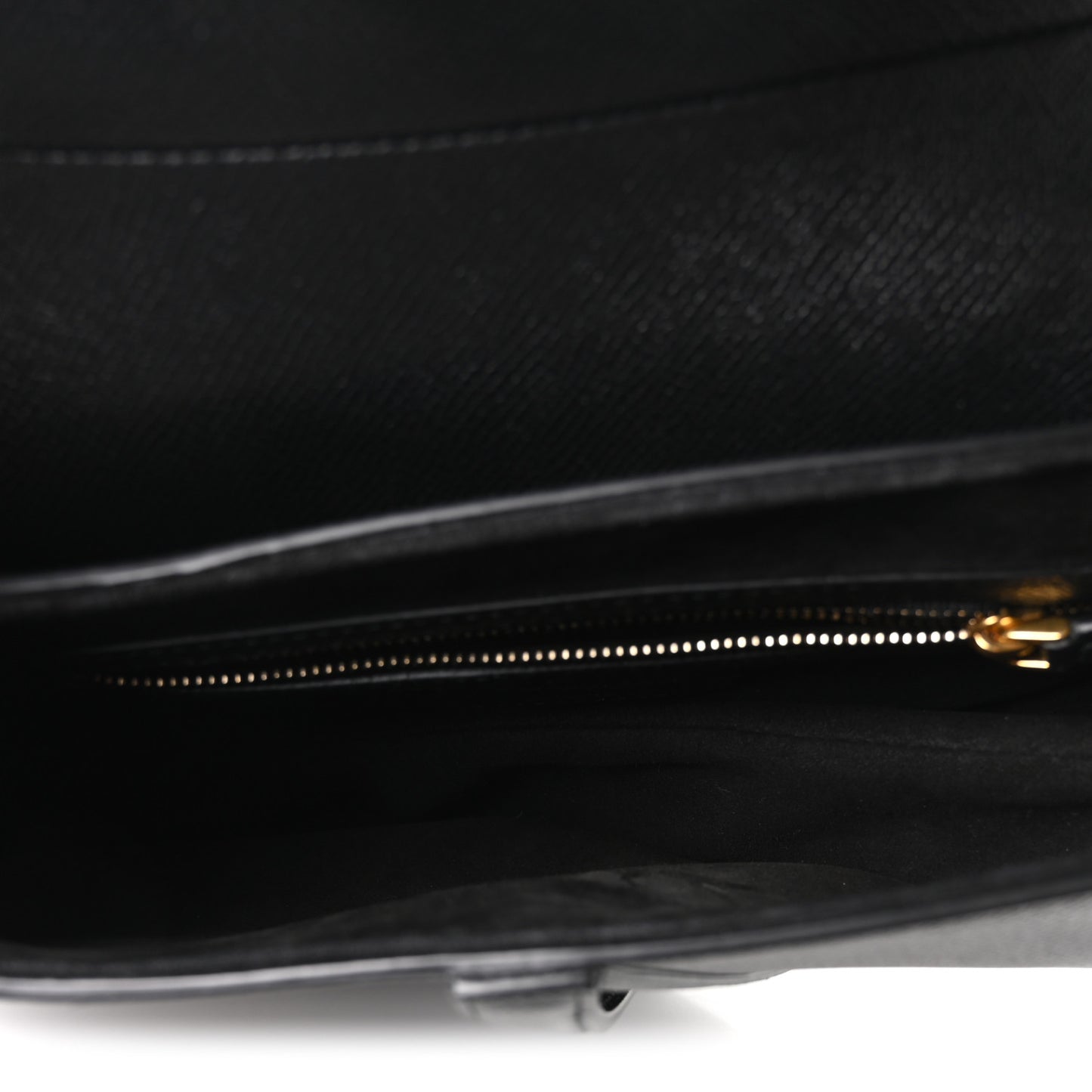 Grained Calfskin Saddle Bag With Strap Black