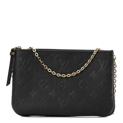 Louis Vuitton Empreinte Double Zip Pochette Black 1 of 10