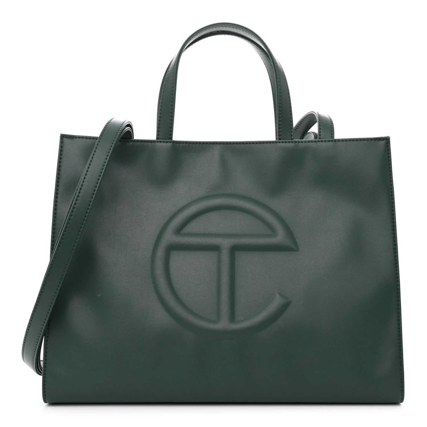 Vegan Leather Medium Shopping Bag Dark Olive