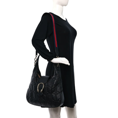 Gucci Calfskin Web Quilted Medium Dionysus Hobo Black 2 of 17
