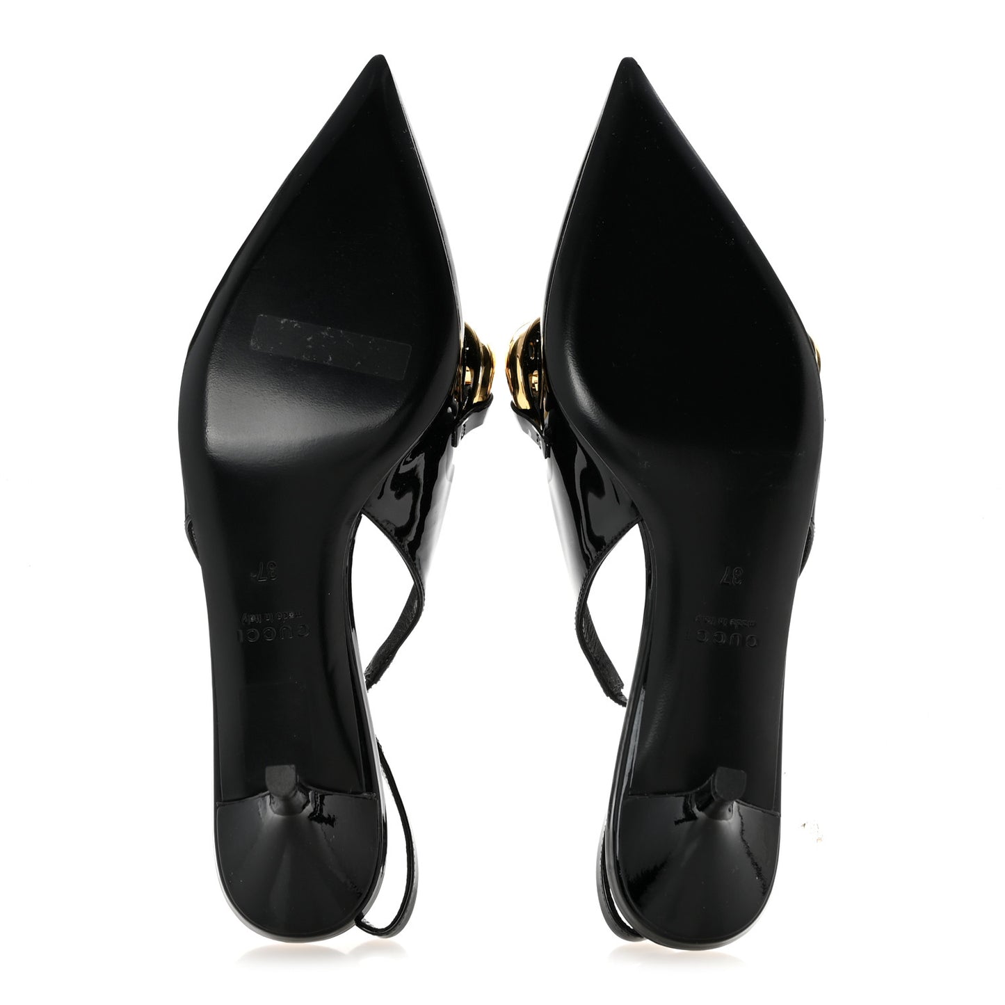 Vernice Crystal Nappa Charlotte Marina Slingback Pumps 37 Black
