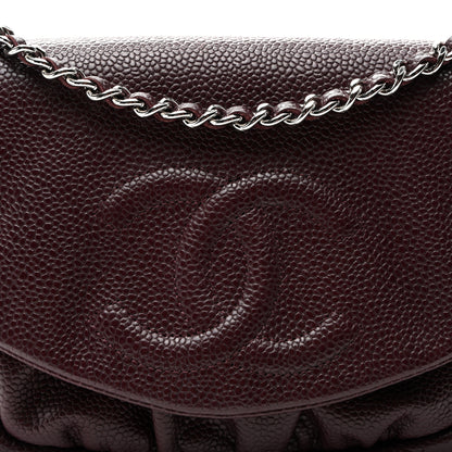 Chanel Caviar Half Moon Wallet On Chain WOC Bordeaux 9 of 12